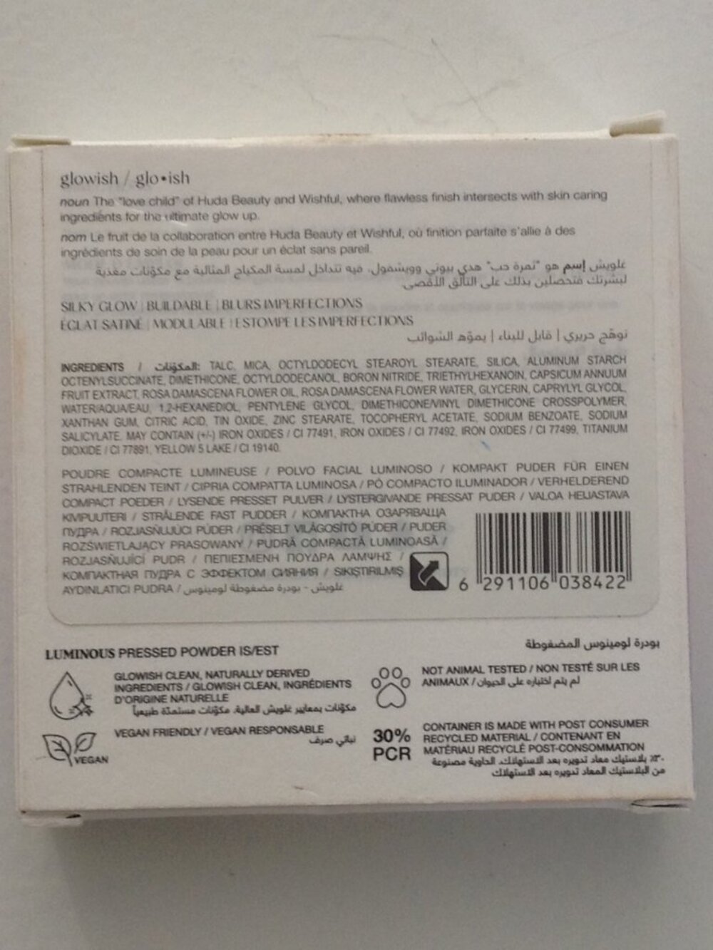 ⭐NWOT - HUDABEAUTY GLOWISH LUMINOUS PRESSED POWDER in Light (03), 0.35 oz⭐ - Picture 3 of 4